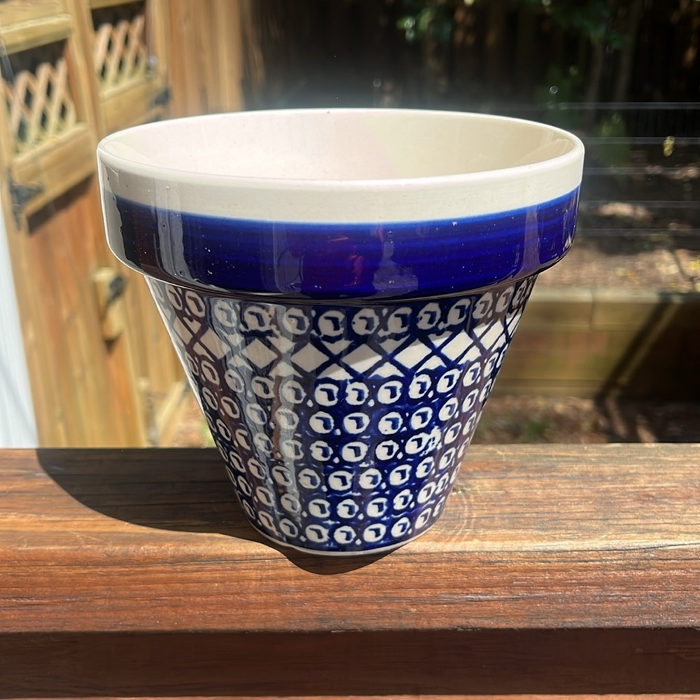 Boleslawiec Polish Pottery Flowerpot - Picture 8 of 11